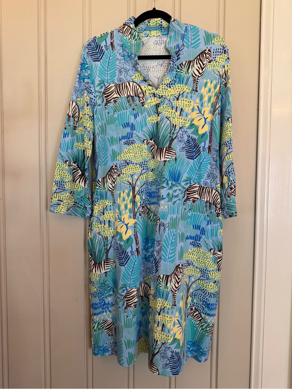 J.  McLaughlin Zebra Women’s Shift Dress size XL Summer pockets